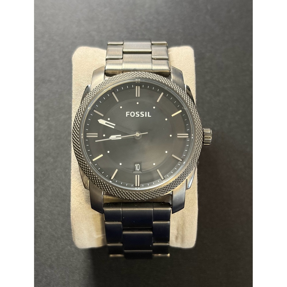 Fossil Machine Watch Mens 42mm Smoke Grey Stainless Steel FS4774 Casual